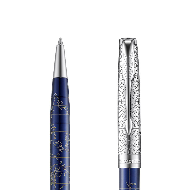 Długopis Parker Sonnet SE Blue Silver CT 18k w przekroju