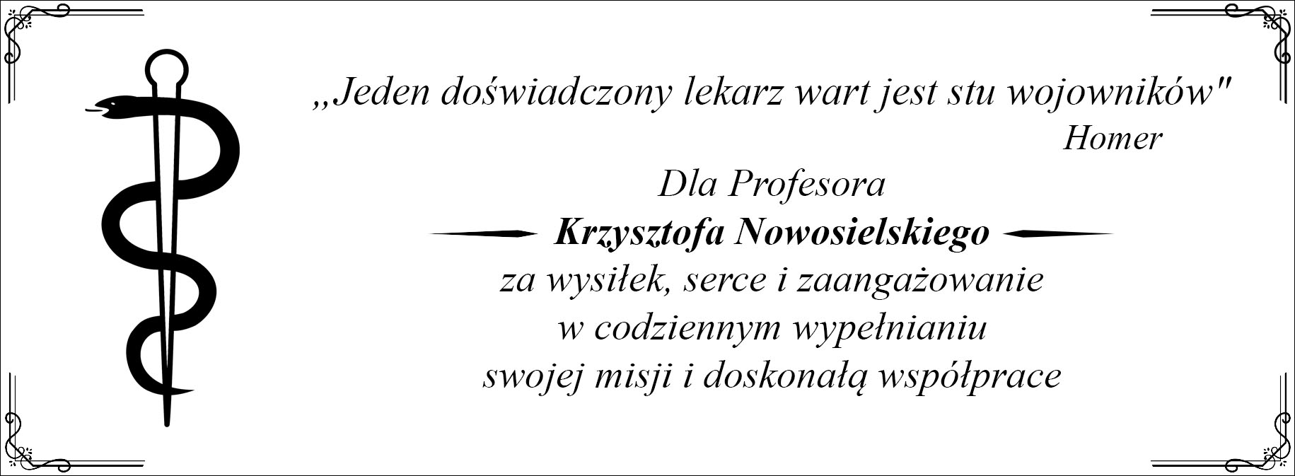 Tabliczka z grawerem - podziękowanie dla lekarza