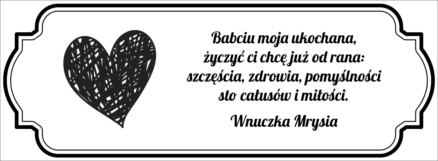 Tabliczka z grawerem - życzenia dla babci