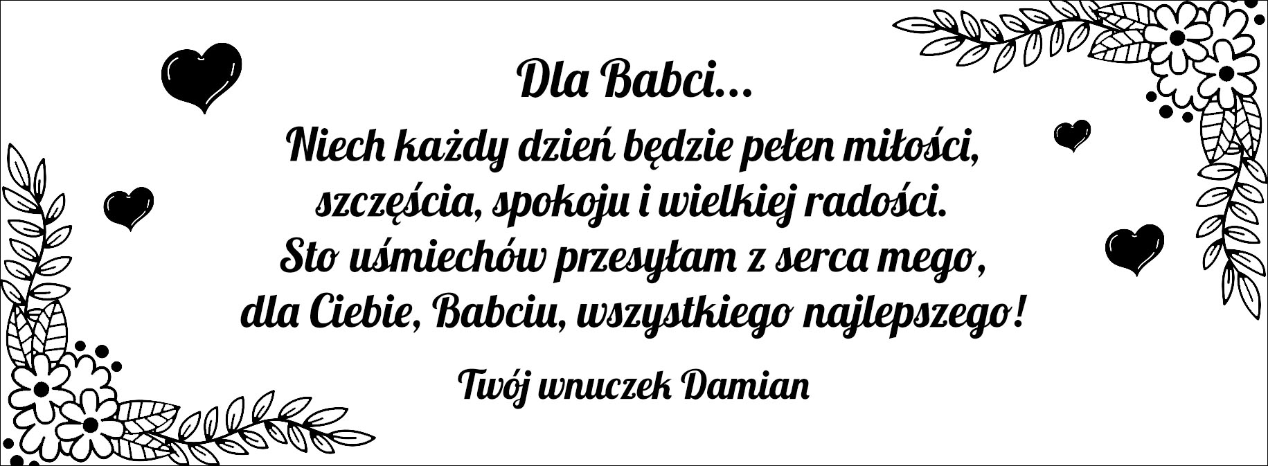 Tabliczka z grawerem - życzenia dla babci