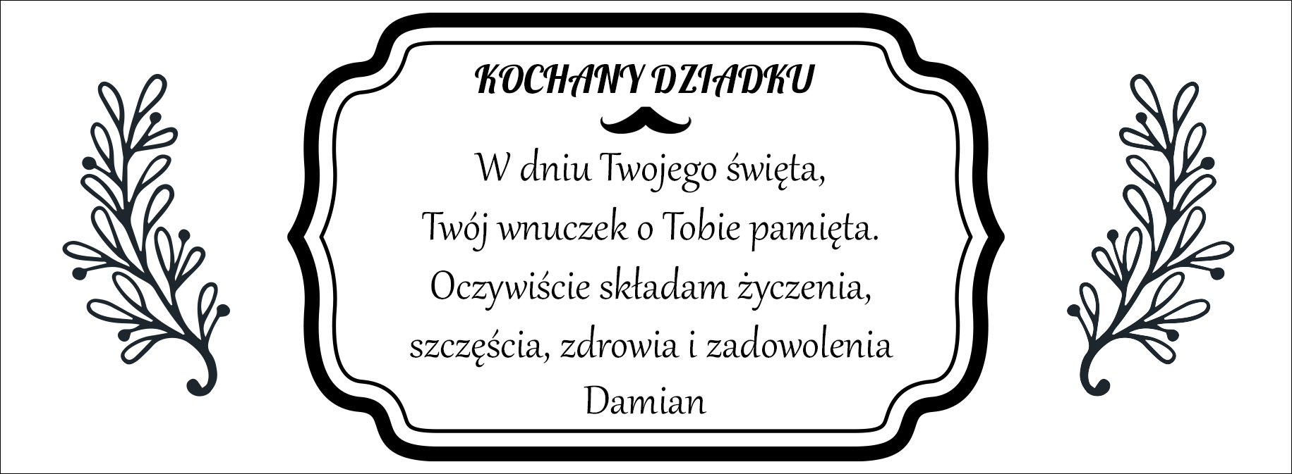 Grawer na złotej tabliczce - życzenia dla dziadka